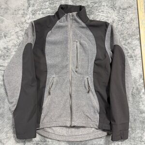 Hawke & Co Hybrid Fleece Jacket Mens M Grey Black Full Zip HGZF1035CO